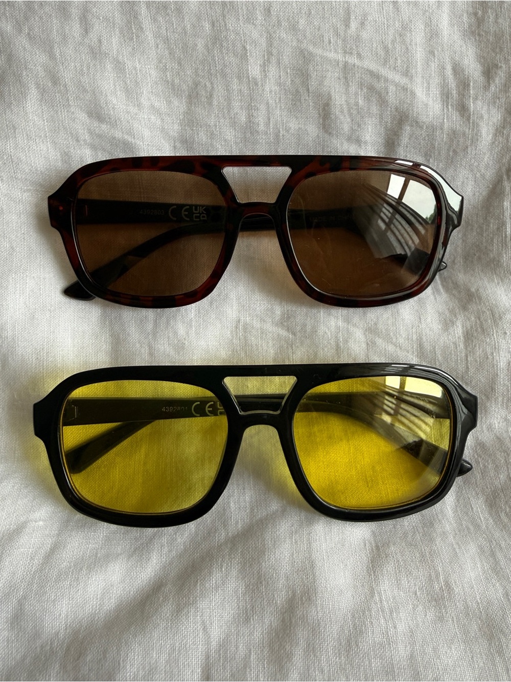 Men's Aviator Sunglasses - Tortoise Brown & Black with Yellow Lens Options